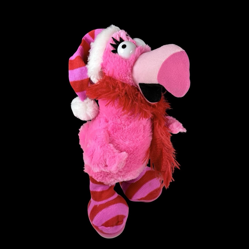 Gemmy Animated Dancing Singing Santa Flamingo Christmas RESPECT Aretha WORKS